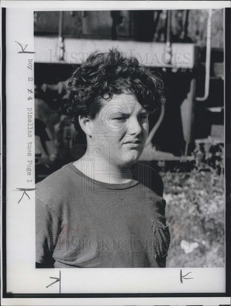 Press Photo Portrait of curly haired boy - Historic Images