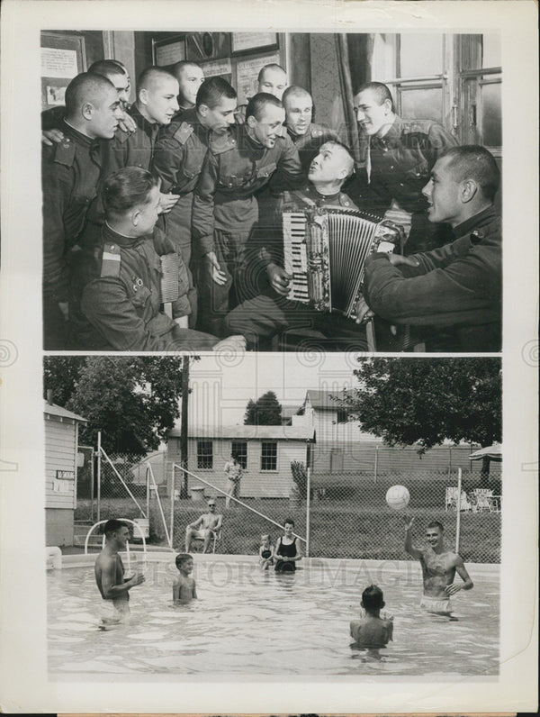 Soviet Soldiers In Barracks US Soldiers Playing In Pool 1959 Vintage ...