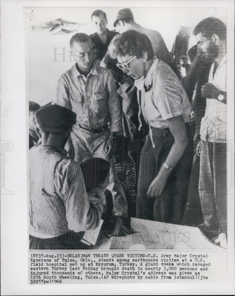 1966 Press Photo U.S. Army Major Crystal Egperson Among Erzurum, Turkey Victims - Historic Images