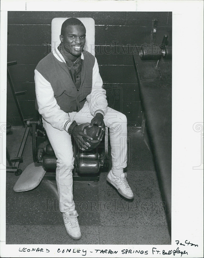 1987 Press Photo Leonard Conley future Huricane all smiles at Tarpon Springs - Historic Images