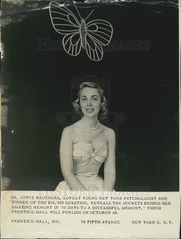 Press Photo Dr Joyce Brothers author &quot;10 Days to a Success full Memory&quot; - Historic Images