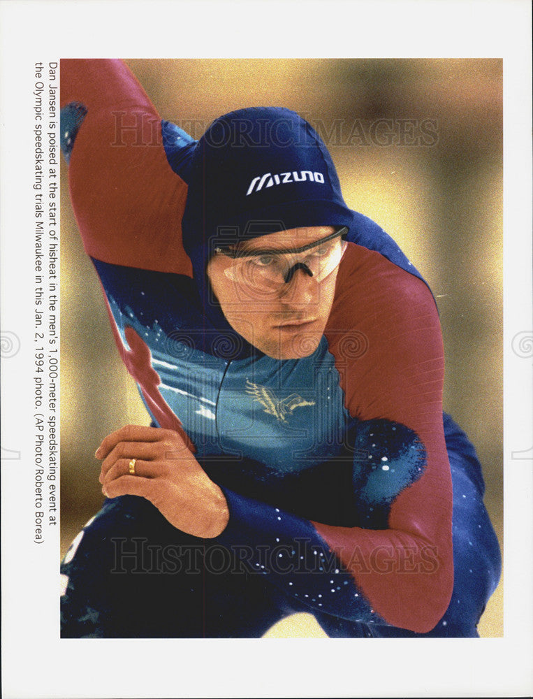 1994 Press Photo Dan Jansen at the Olympic speedskating trials in Milwaukee - Historic Images