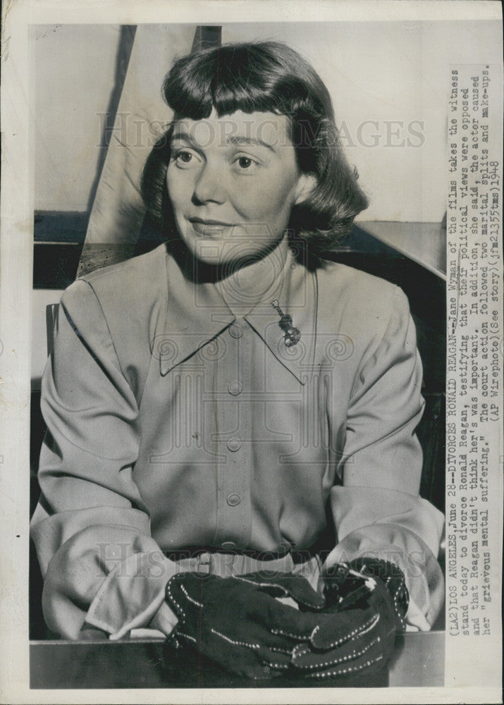 Jane Wyman divorces Ronald Reagan 1948 Vintage Press Photo Print ...