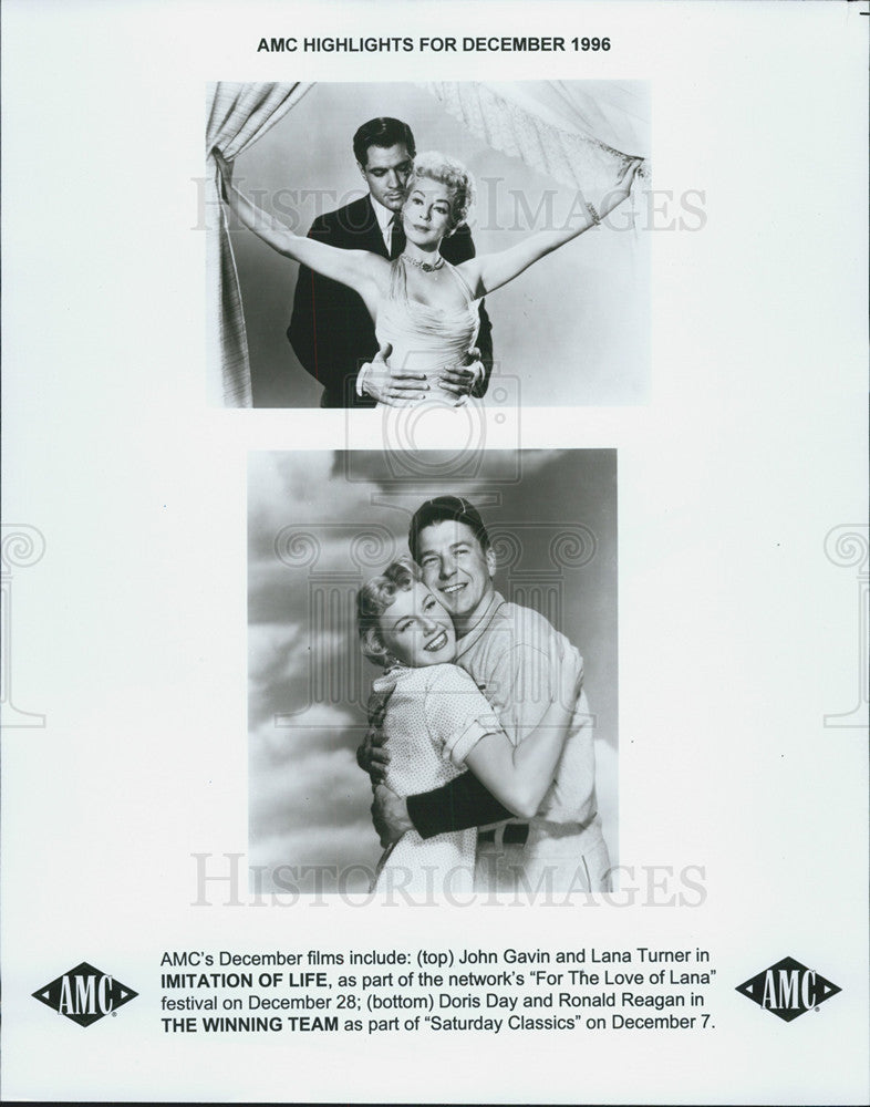 Press Photo John Gavin/Lana Turner and Doris Day/Ronald Reagan - Historic Images