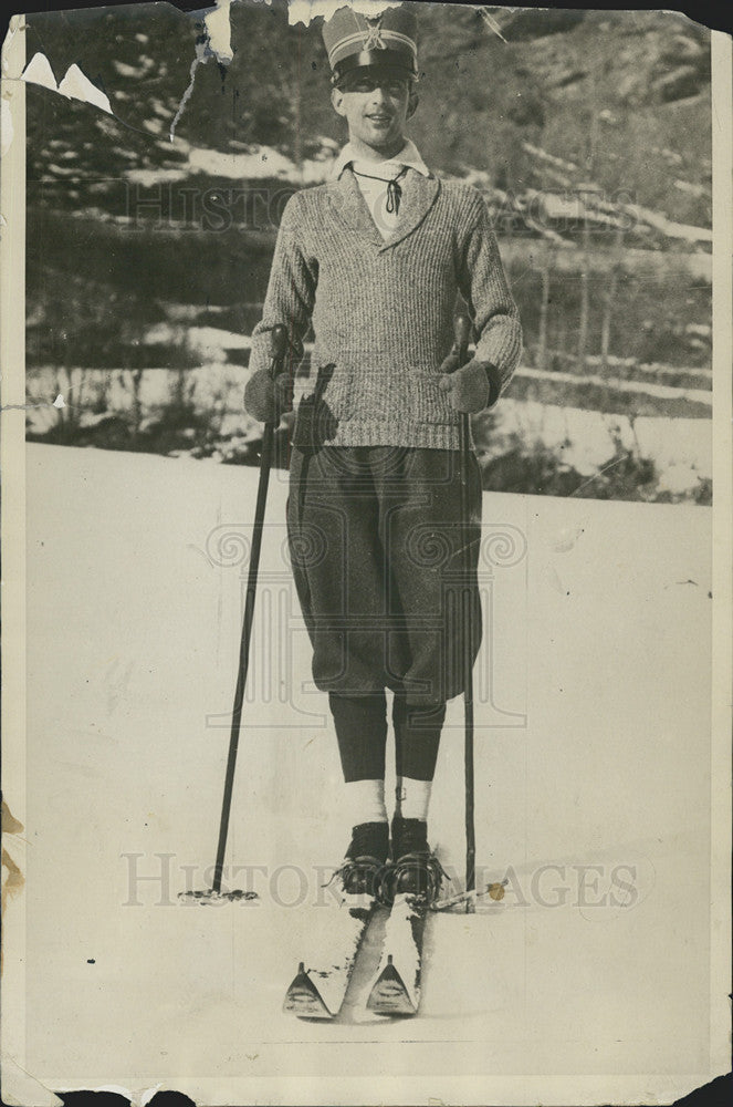 1929 Press Photo Italy's Crown Prince Umberto Enjoying Favorite Sport - Historic Images
