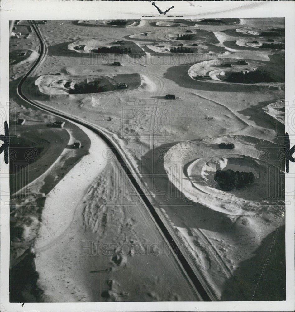 1955 Press Photo Aerial View Of New Desert Highway Algeria - Historic Images