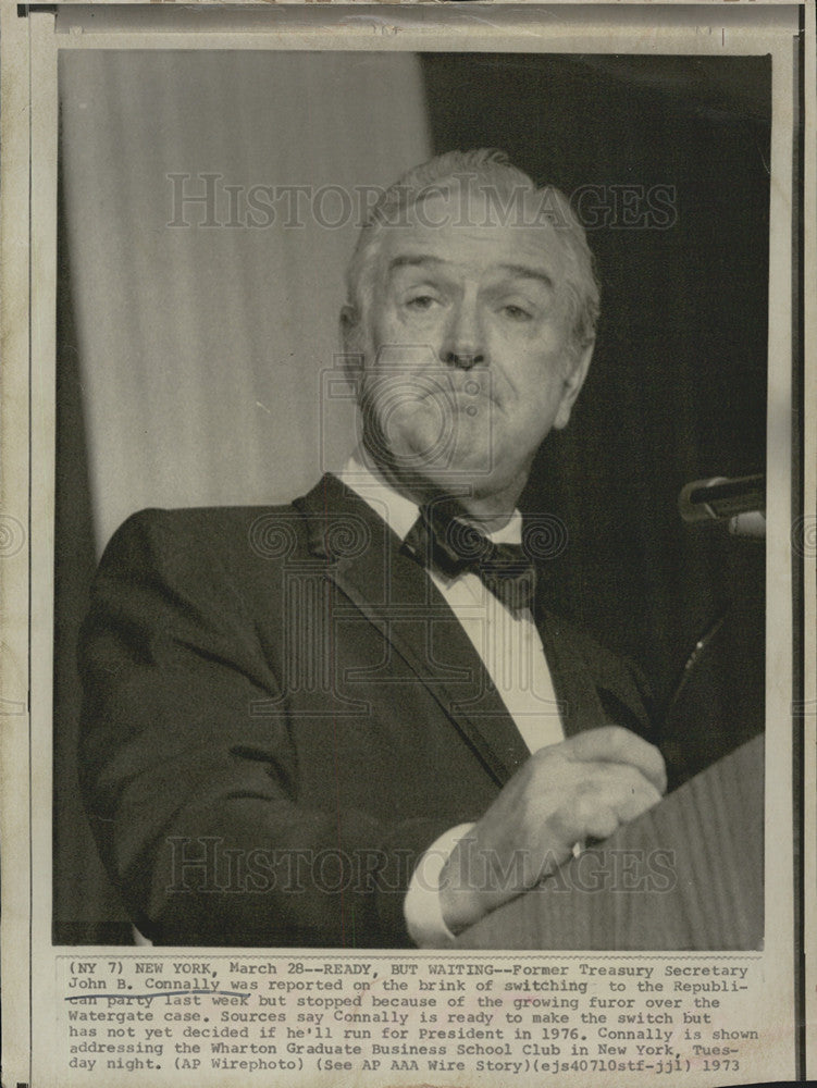 1973 Press Photo John B. Connally, Former Treasury Secretary - Historic Images