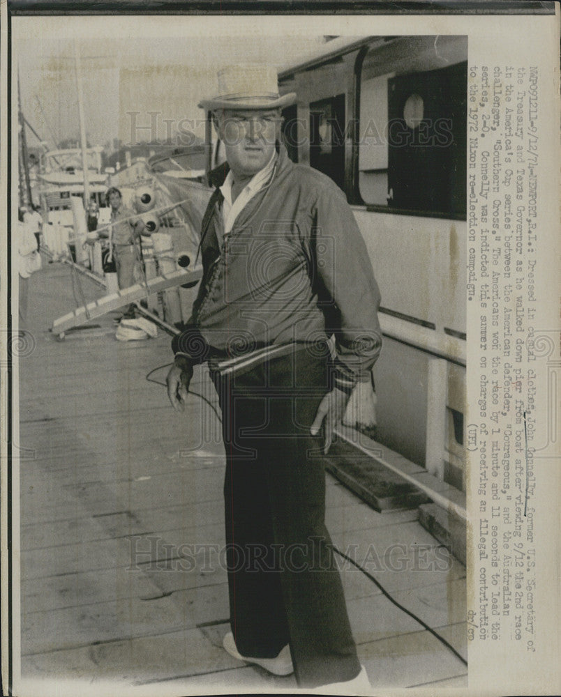 1974 Press Photo Former Treasury Secretary John Connelly Newport Rhode Island - Historic Images