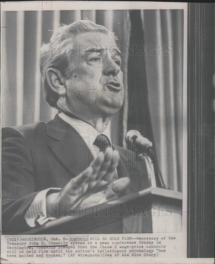 Press Photo Treasury Secretary John Connally News Conference Washington - Historic Images