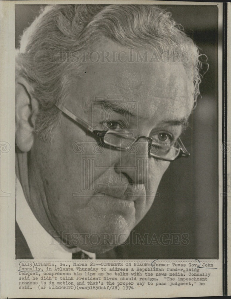 1974 Press Photo Former Texas Governor John Connally Speaking Banquet Atlanta - Historic Images