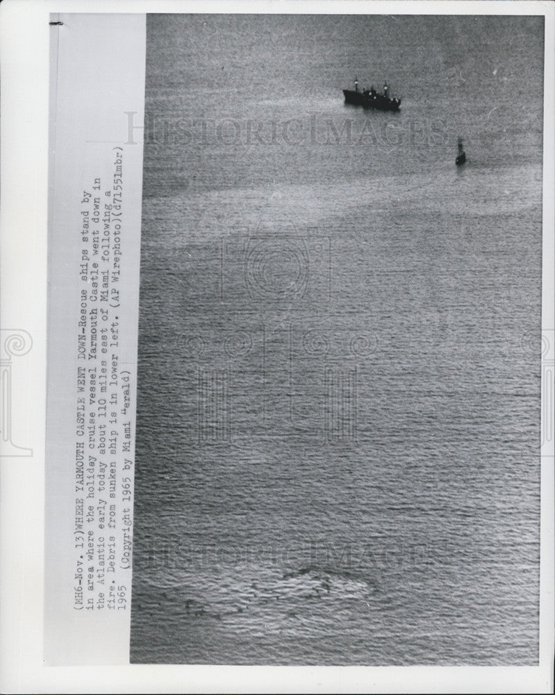 1965 Press Photo Rescue Ships Searching For Yarmouth Castle Ship Wreck Survivors - Historic Images