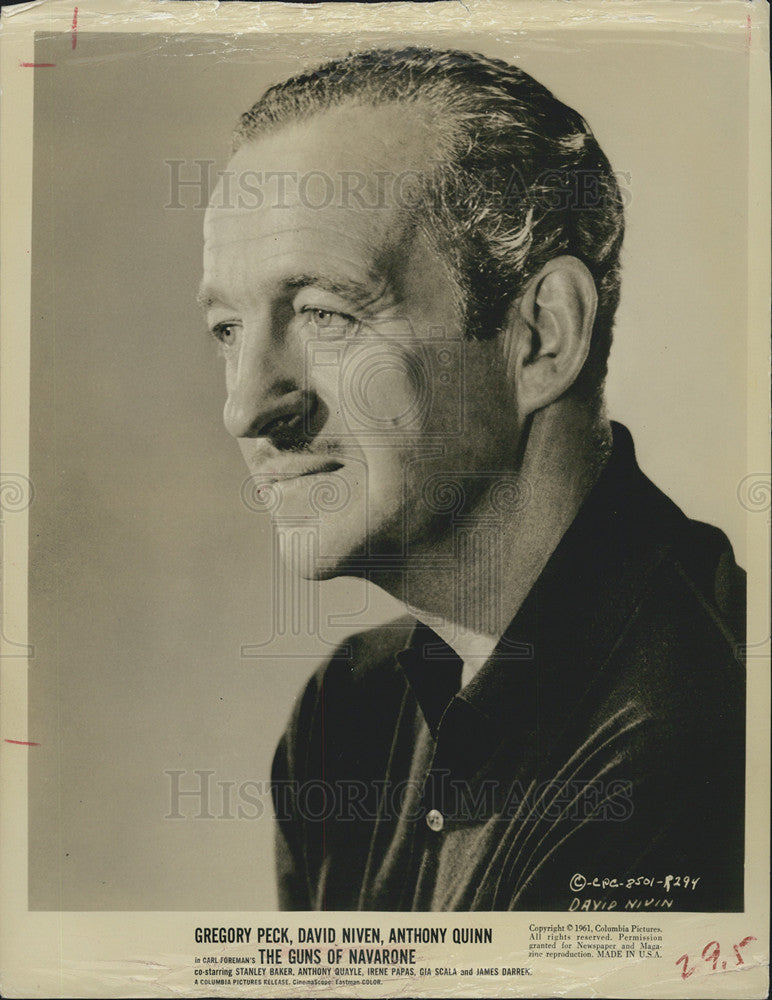 1962 Press Photo David Niven in The Guns Of Navarone - Historic Images