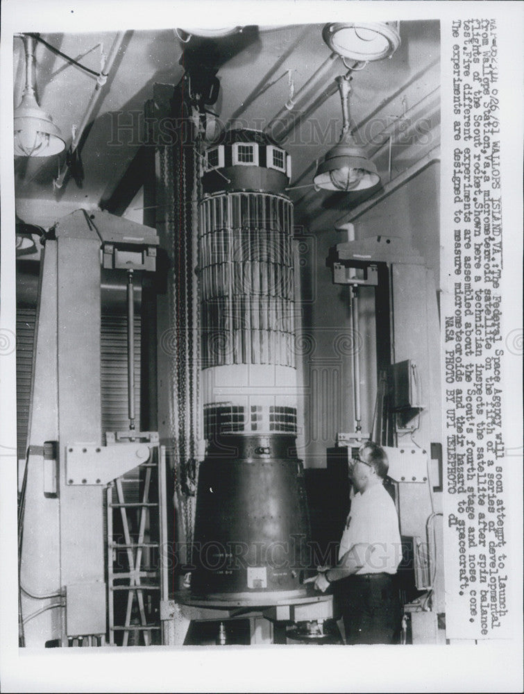 1961 Press Photo A Michrometeroid Satellite - Historic Images