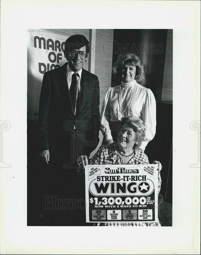 1984 Press Photo Chicago Sun-Times &quot;Strike it Rich&quot; Wingo - Historic Images