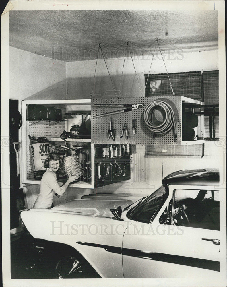 1964 Press Photo Garage storage bins - Historic Images