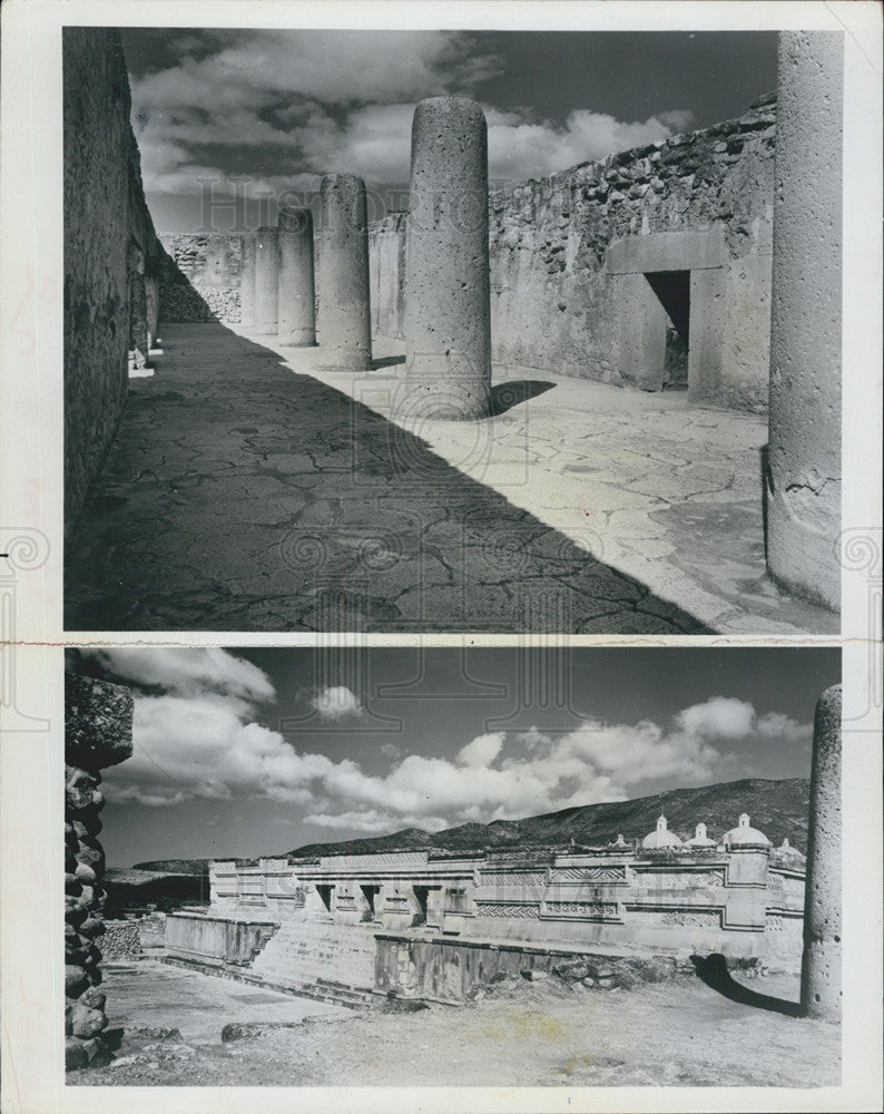 1967 Press Photo Interior and exterior views of the Monte Alban in Mexico - Historic Images