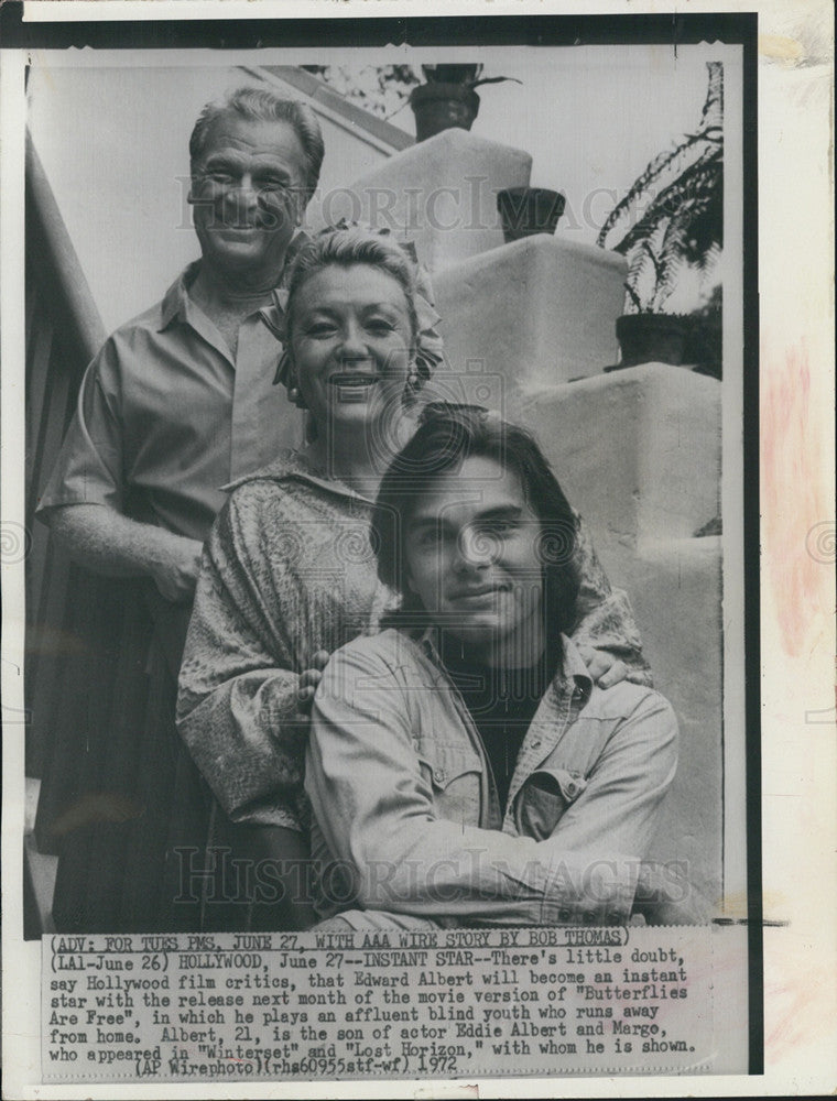 1972 Press Photo Acting Family Edward Eddie And Margo Albert Hollywood Home - Historic Images