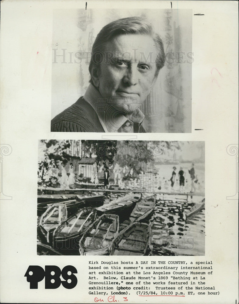 1984 Press Photo A Day In The Country Special Host Kirk Douglas Shots - Historic Images