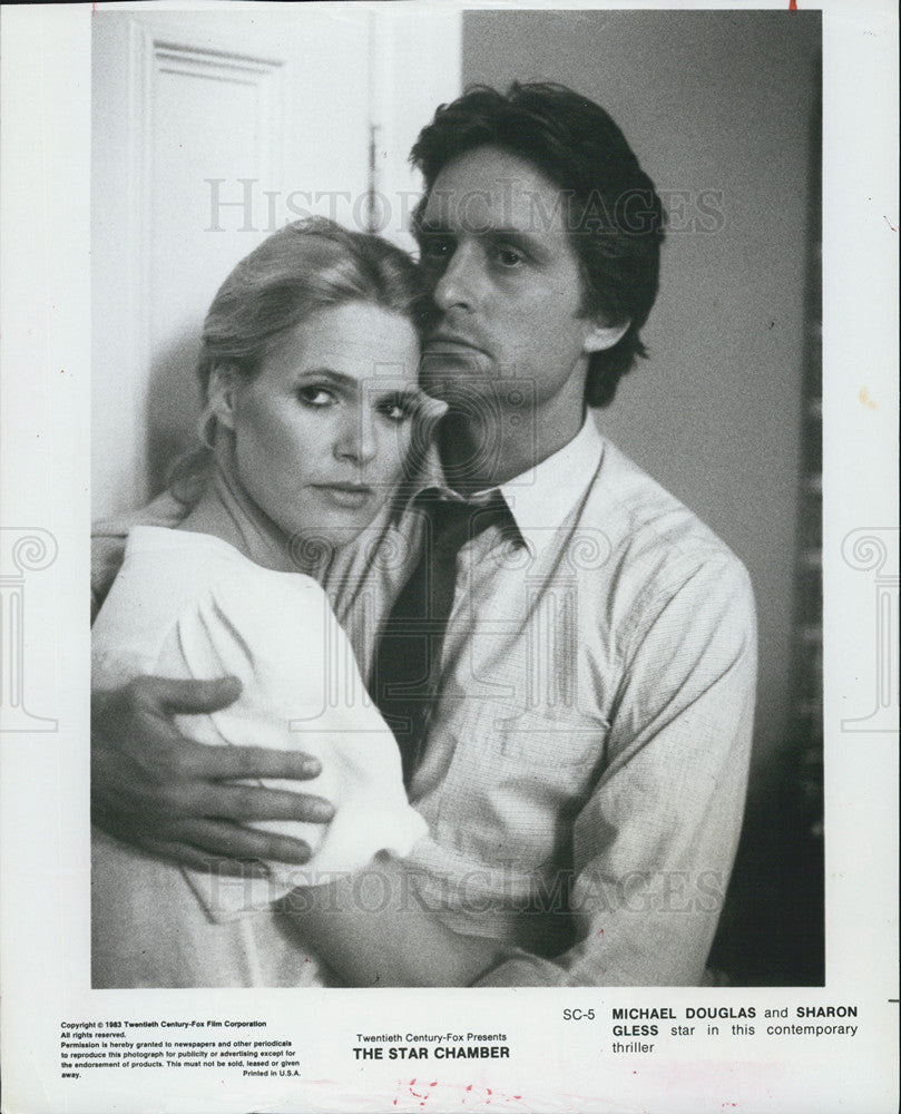 1983 Press Photo Michael Douglas &amp; Sharon Gless Star In &quot;The Star Chamber&quot; - Historic Images