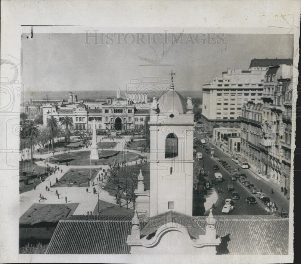 1955 Press Photo Plaza de Mayo - Center of Argentine Revolt - Historic Images