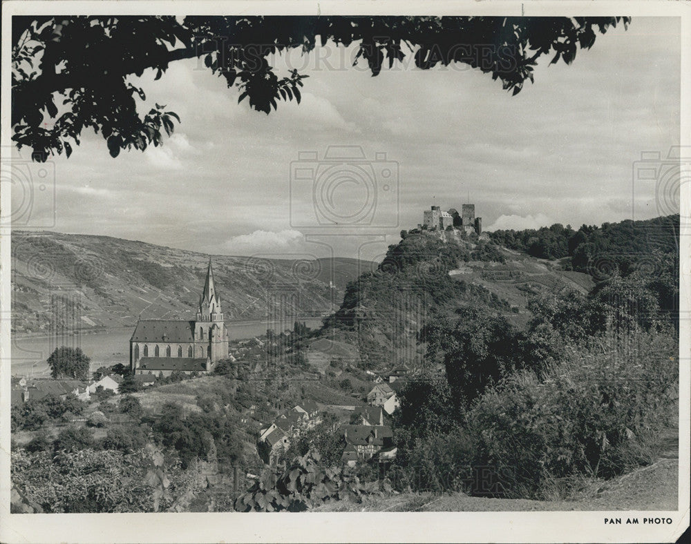 1962 Press Photo Monastery/Castle/Germany/Rhine River - Historic Images