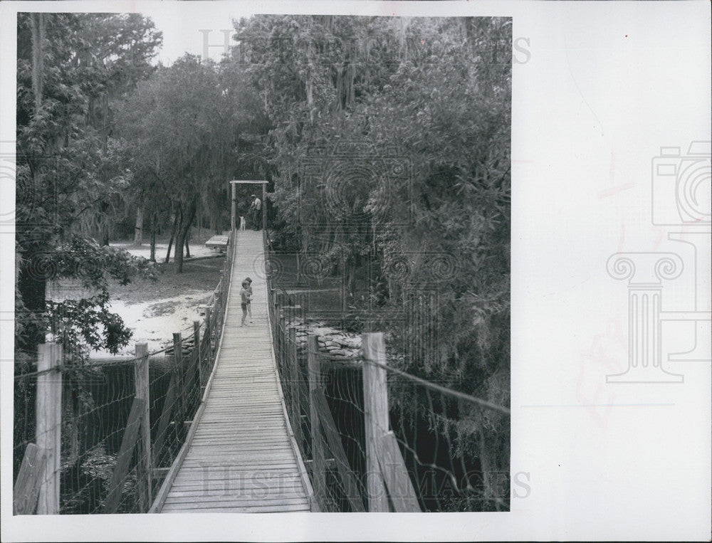 1970 Press Photo Walking bridge over Silver Lake - Historic Images