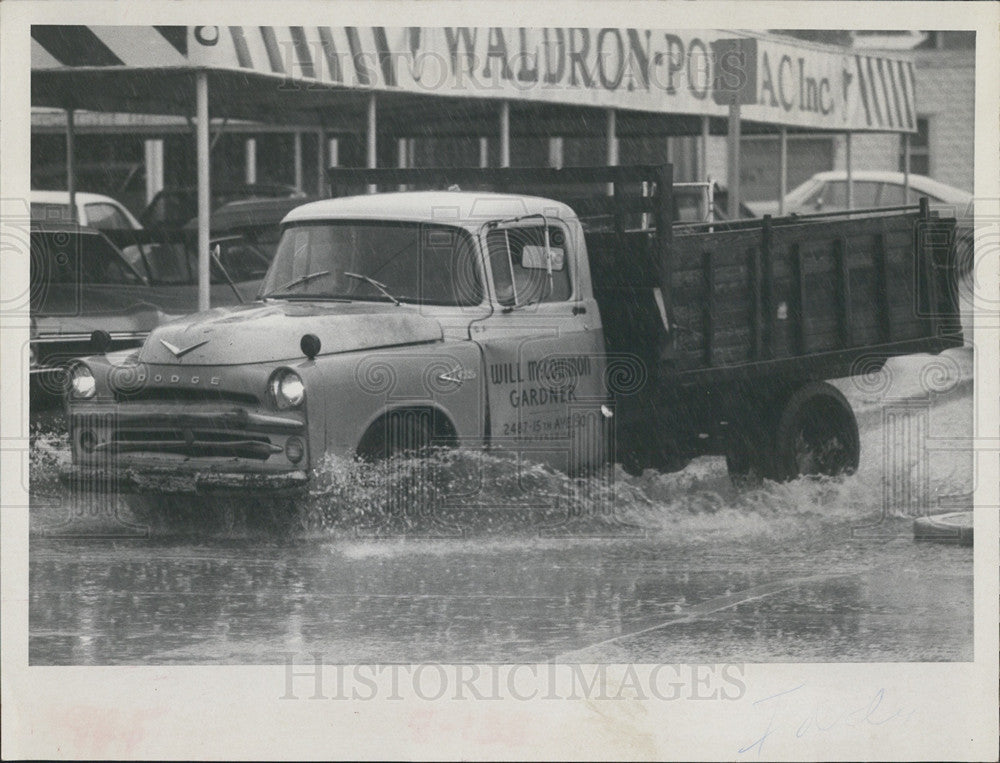 1967 Press Photo Flooded St. Petersburg, Florida streets - Historic Images