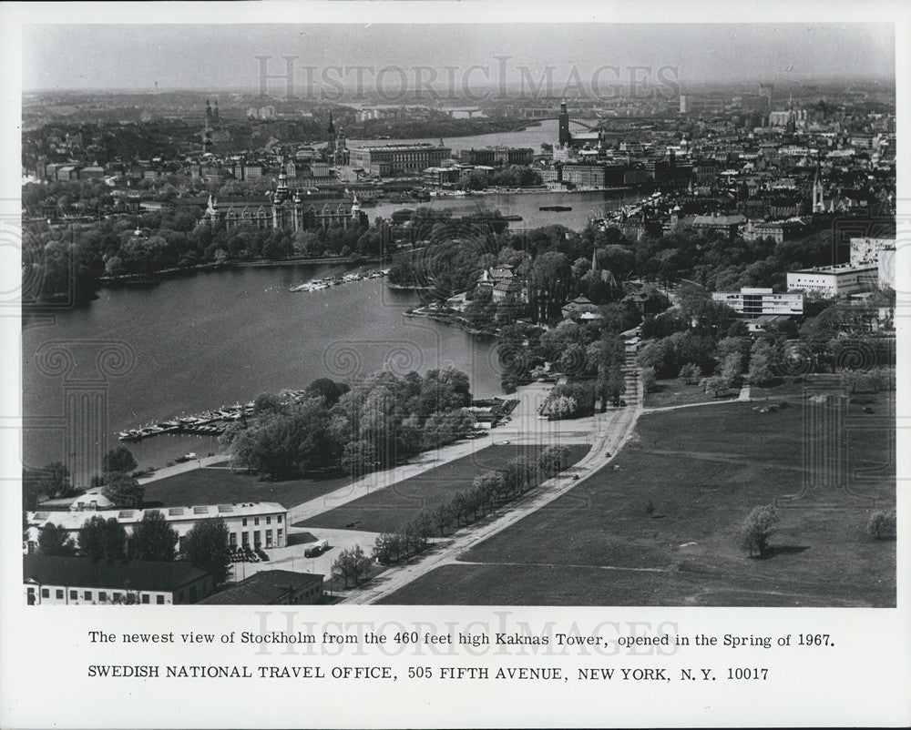 1974 Press Photo Old Town, Stockholm, Sweden seen from the Kaknas Tower - Historic Images