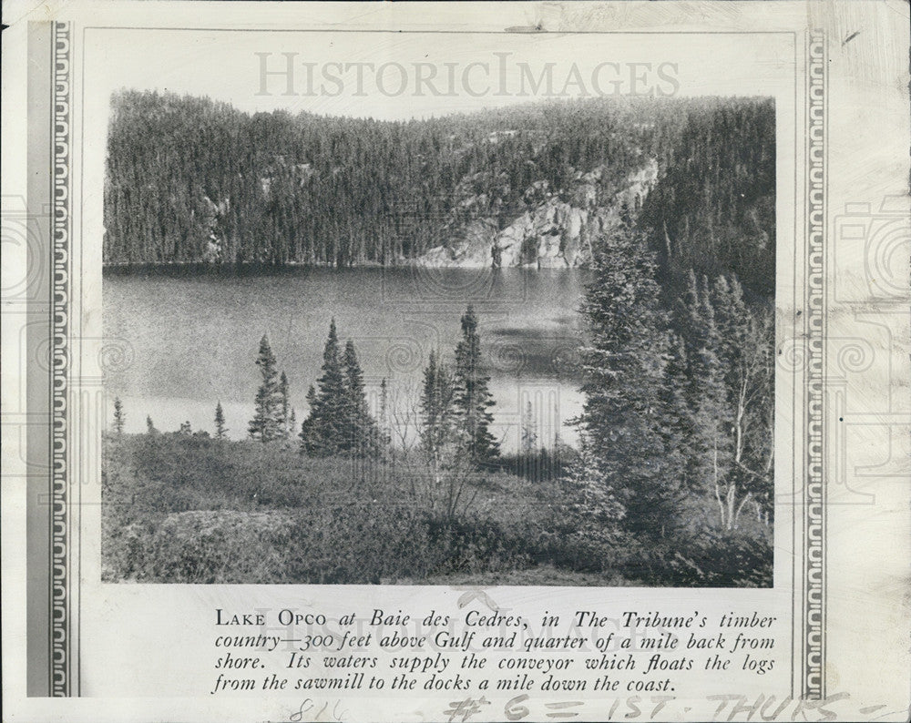 1941 Press Photo Lake Opco at Baie Des Cedres, Timber Country - Historic Images