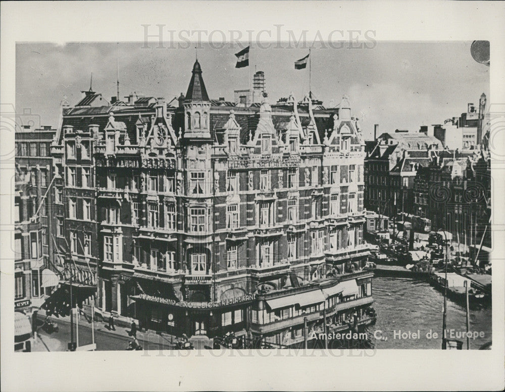 1940 Press Photo Amsterdam&#39;s Hotel De L&#39; Europe, Germans Have Attacked Airdome - Historic Images