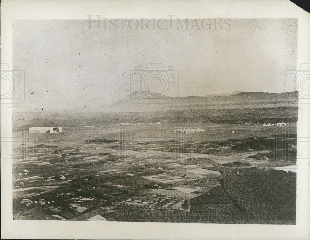 1944 Press Photo Ariel View of Ksumigaura Naval Aerodome Northeast of Tokyo. - Historic Images