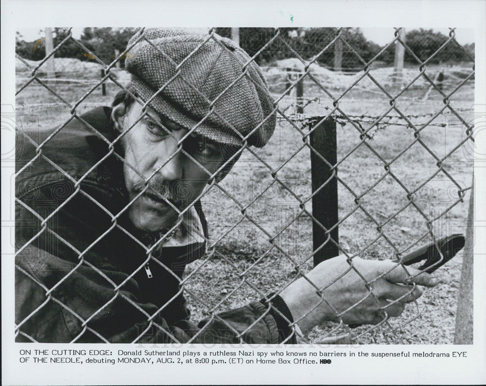 1982 Press Photo Eye Of The Needle Donald Sutherland HBO - Historic Images