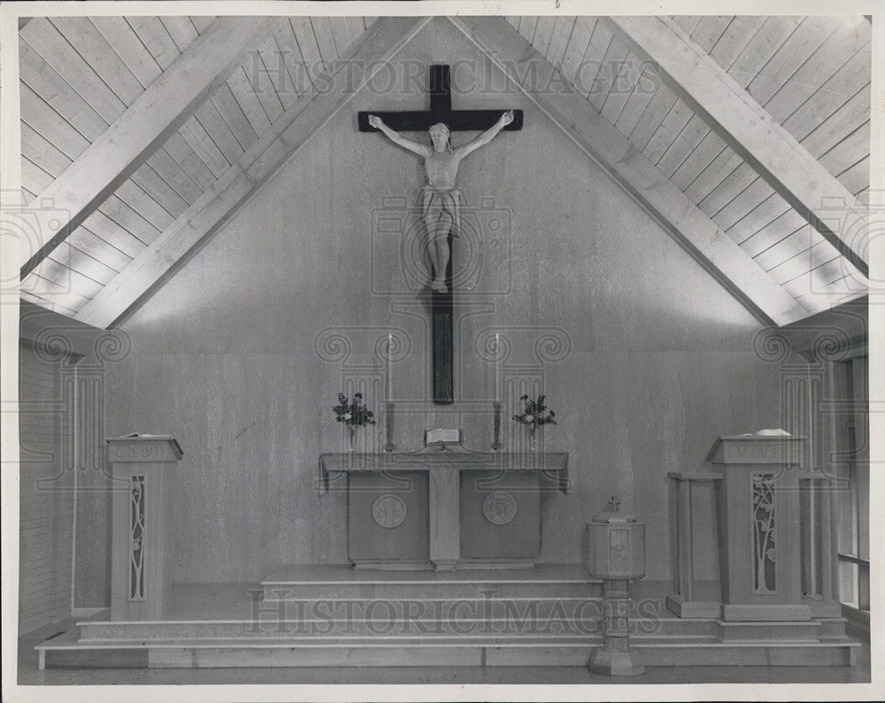 1955 Press Photo Christ Evangelical Lutheran Church Palatine Chicago - Historic Images