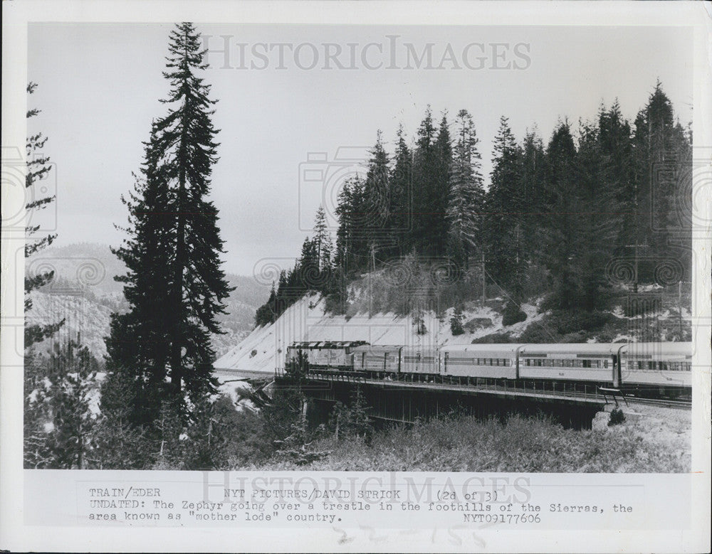 1976 Press Photo The Zephyr trestle foothills Sierra mother lode country - Historic Images