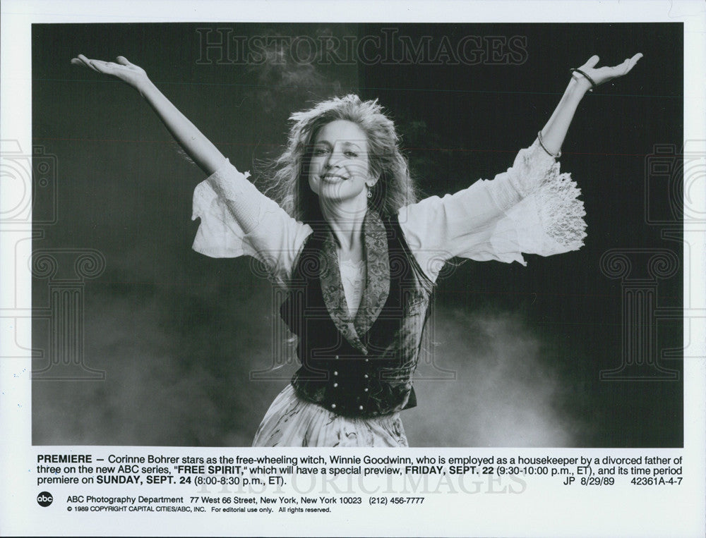 1989 Press Photo Corinne Bohrer Actress Television Show Free Spirit - Historic Images