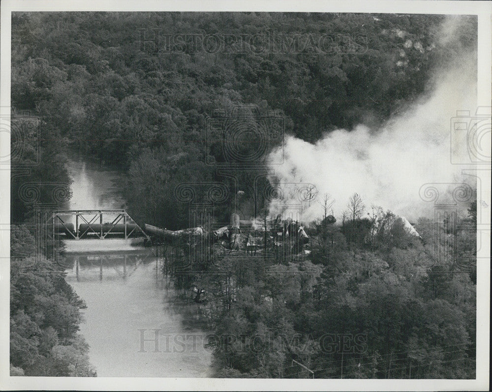 1979 Press Photo Aerial Train Derailment Crestview Florida - Historic Images