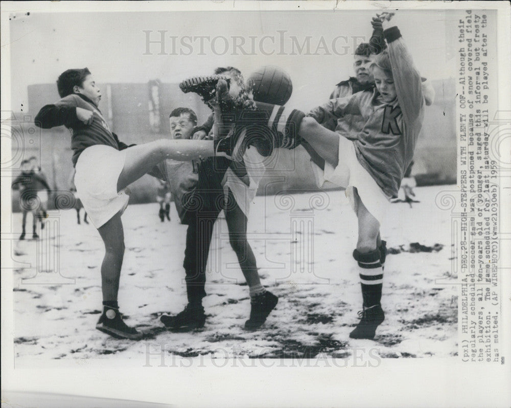 1959 Press Photo Ten Year Old Frosty Soccer Game Philadelphia - Historic Images