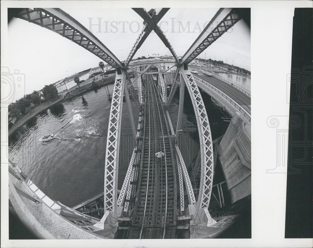 1970 Press Photo Hillsborough River drawbridge, Tampa Florida - Historic Images