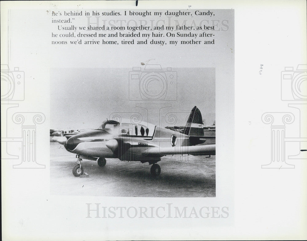 1984 Press Photo The plane that carried Candice Bergen to her riding sessions - Historic Images