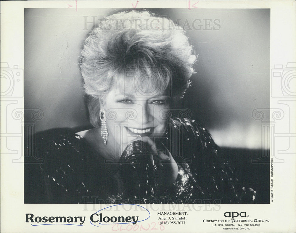 1996 Press Photo Rosemary Clooney - Historic Images