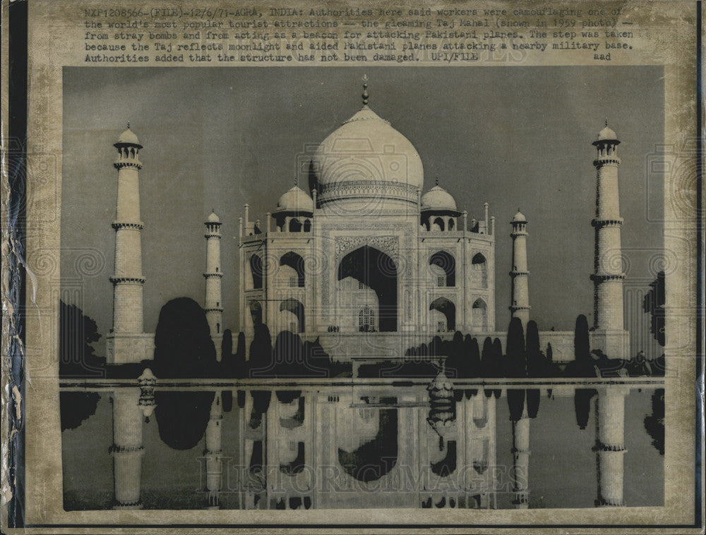 1971 Press Photo Agra,India The Taj Mahal - Historic Images