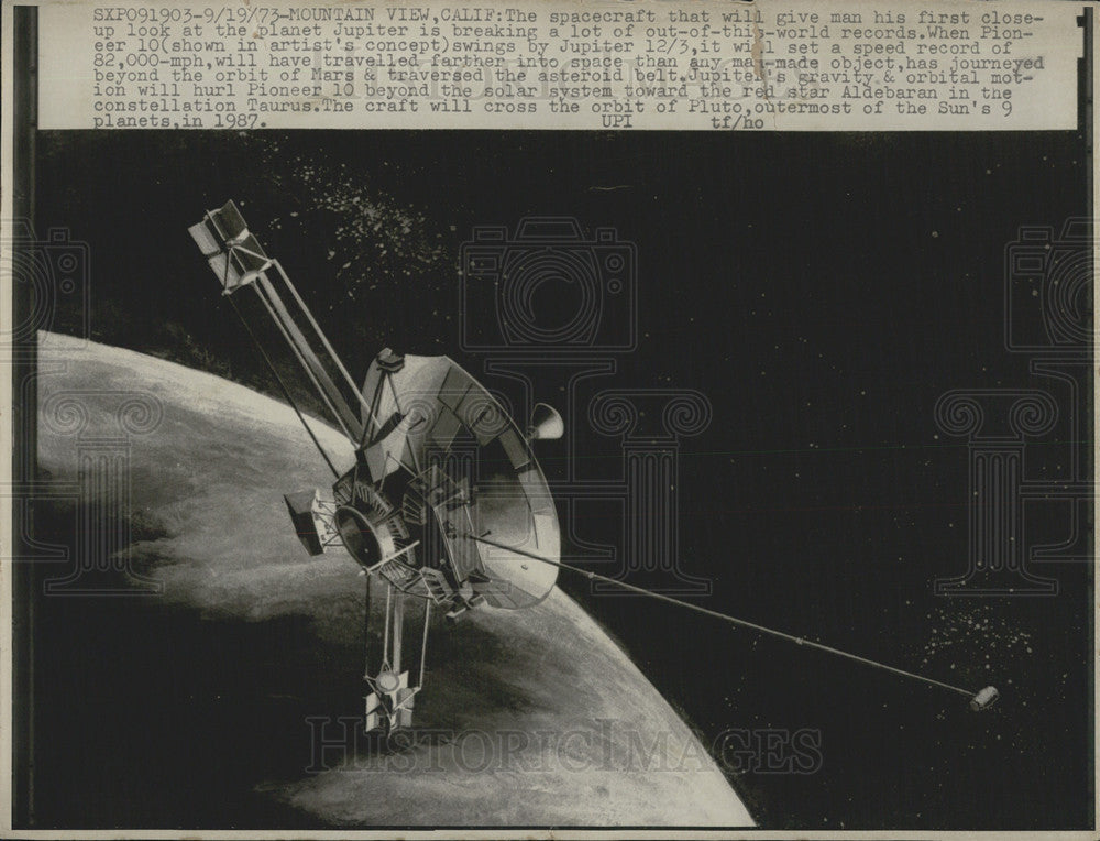 1931 Press Photo Artists concept of satellite in space - Historic Images