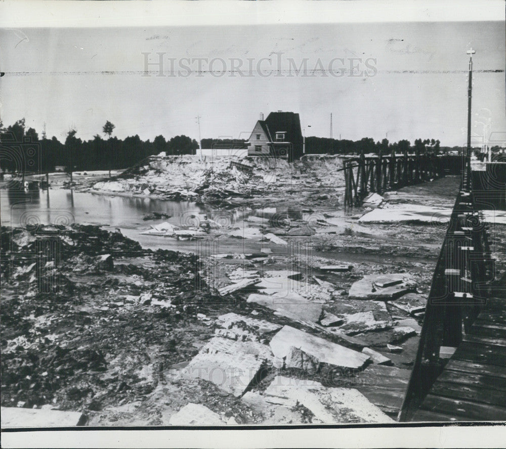 1939 Press Photo Belgium construction of dikes - Historic Images