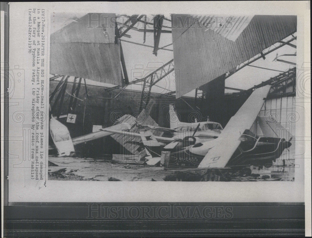 1970 Press Photo Typhoon Patsy damage to Manila airport - Historic Images