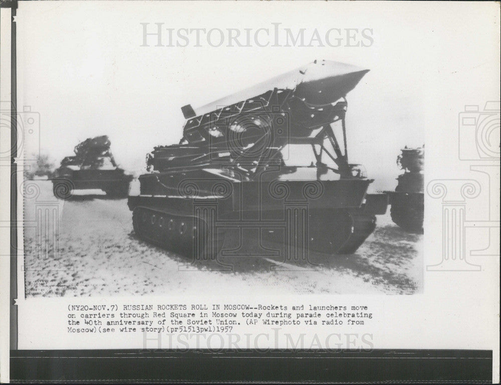 1957 Press Photo Russian rocket launcher - Historic Images