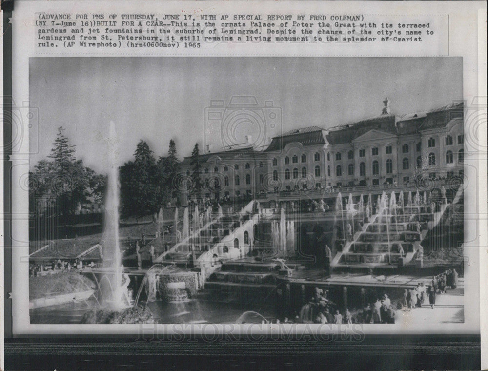 1965 Press Photo Palace Of Peter The Grant In Leningrad Russia With Terraced - Historic Images