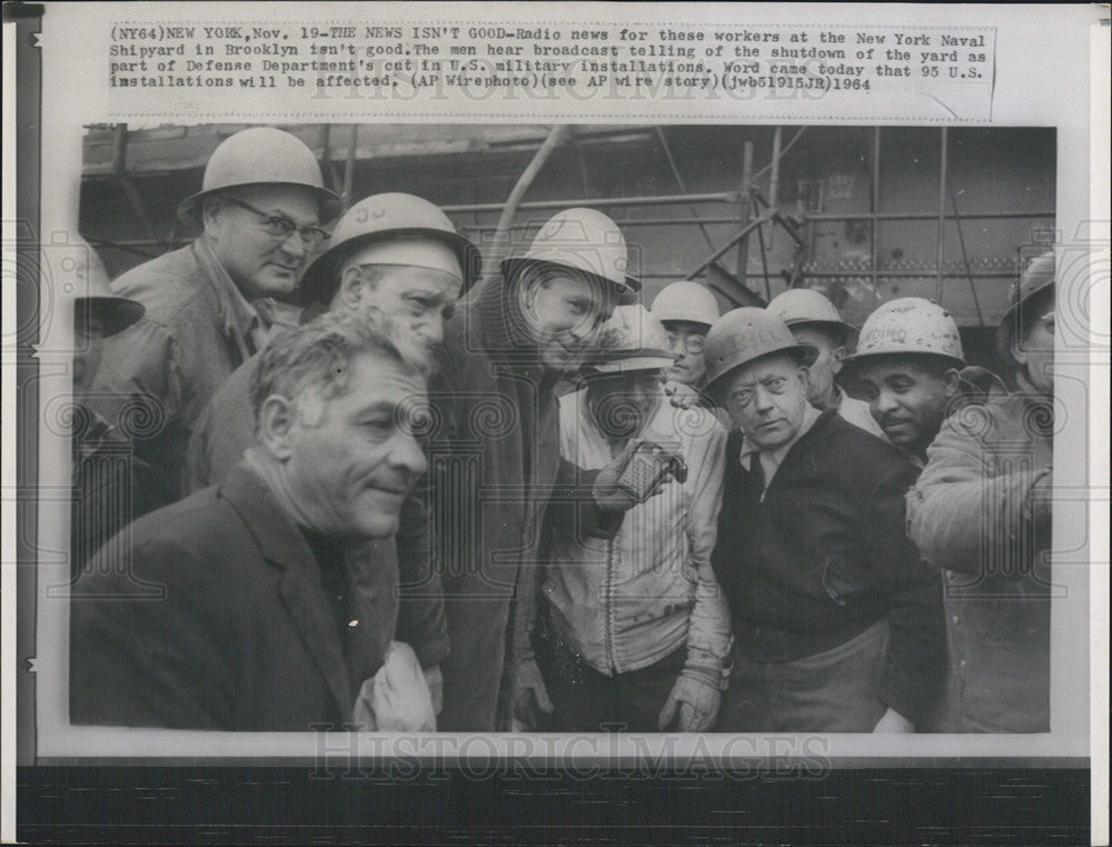 1964 Press Photo Layoffs for NY Shipyard Workers - Historic Images