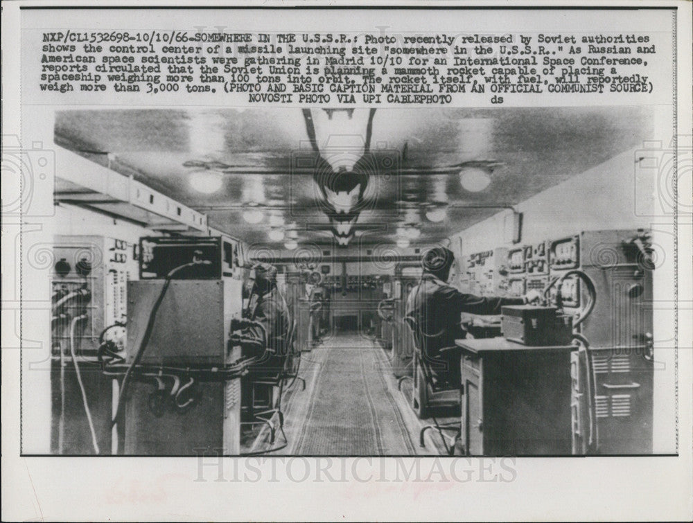 1966 Press Photo Control Center Of Missile launching Site In USSR-Report Soviets - Historic Images