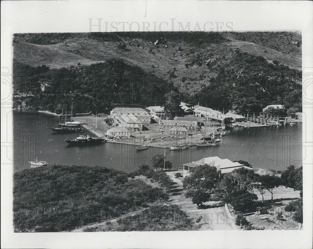 1961 Press Photo Nelson&#39;s Dockyard in English Harbor of Antiqua,West Indies - Historic Images