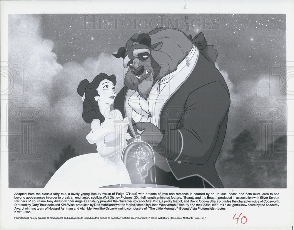 1992 Press Photo Animated &quot;Beauty and the Beast&quot; - Historic Images